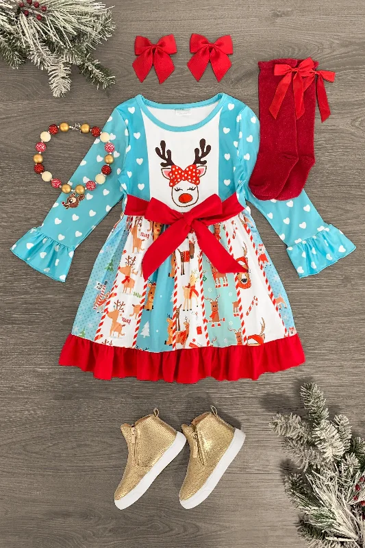 Blue Heart Rudolph Dress