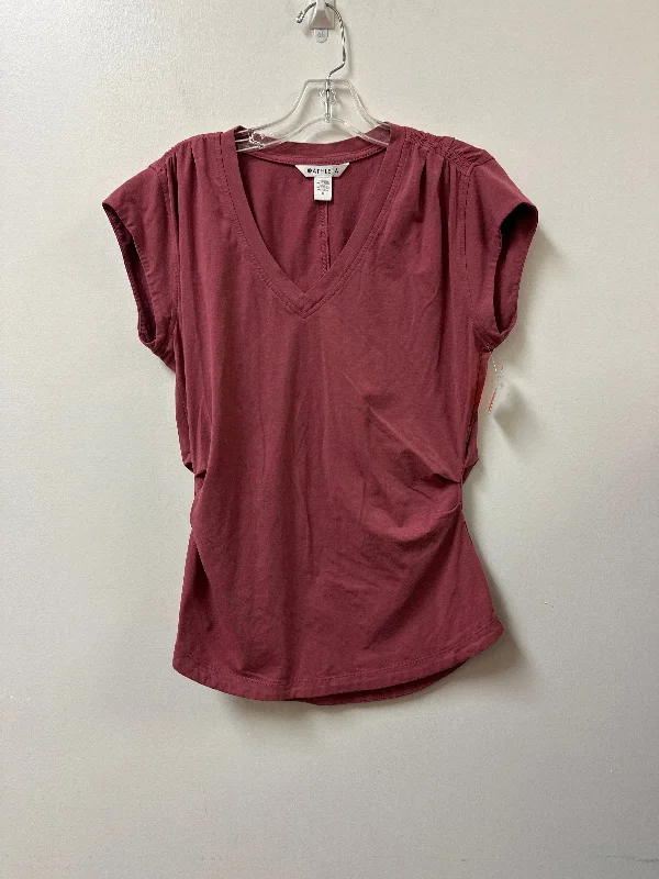 Athletic Top Short Sleeve By Athleta In Red, Size: M