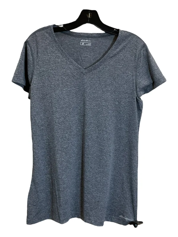 Top Short Sleeve By Eddie Bauer In Grey, Size: L