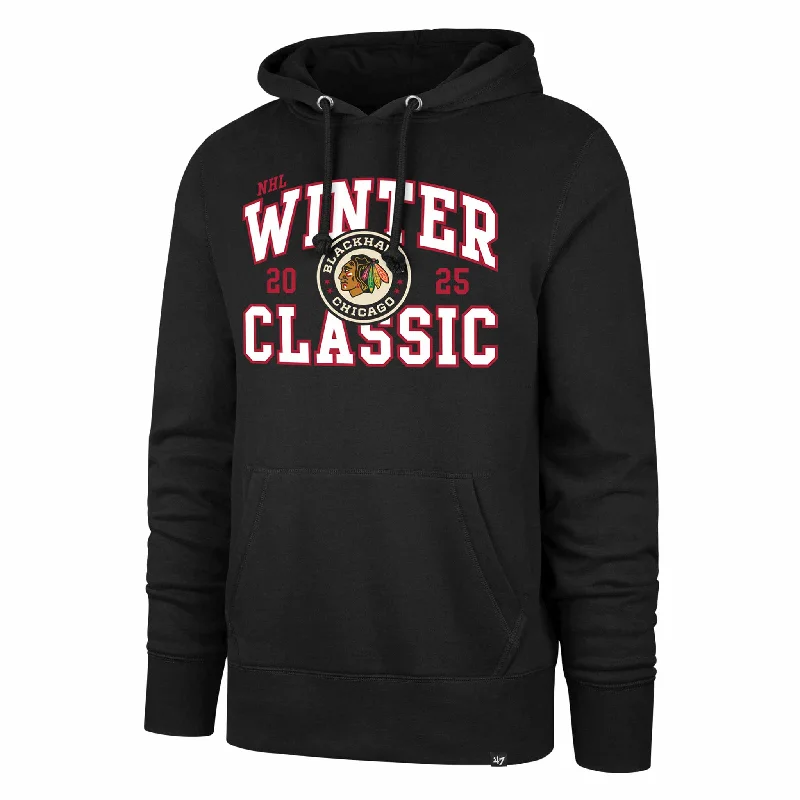 Chicago Blackhawks 2025 Winter Classic 47 Brand Block Headline Hooded Sweatshirt