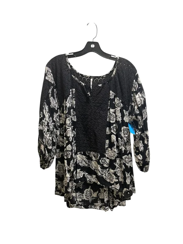 Top Short Sleeve By Free People In Black, Size: M