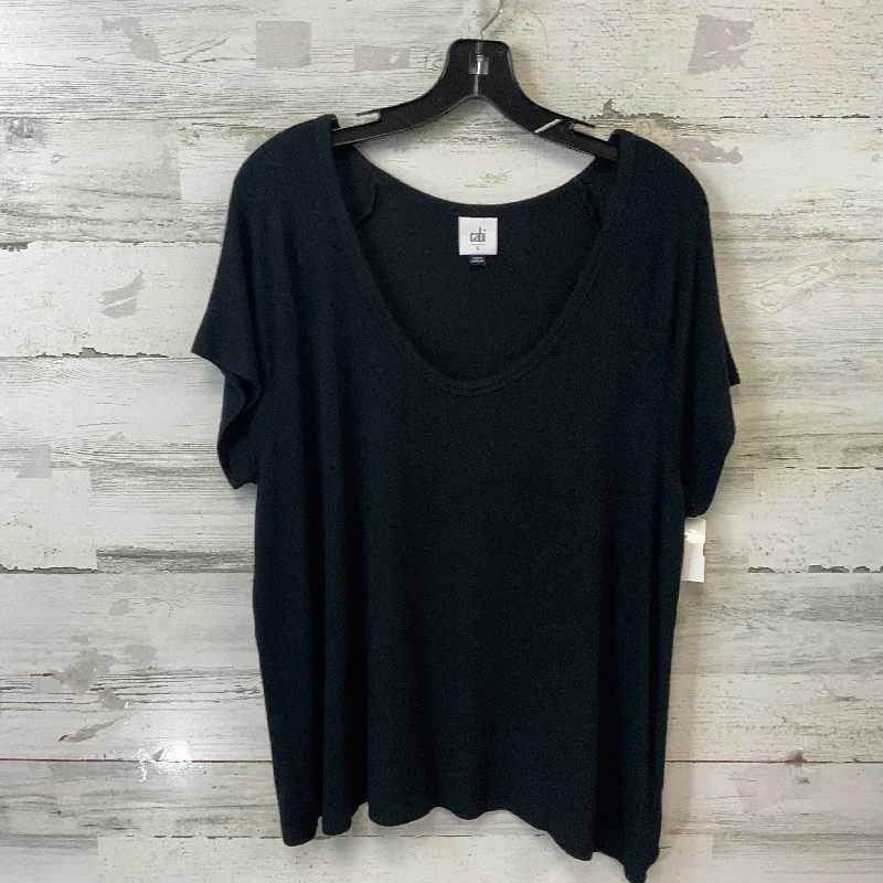 Top Short Sleeve By Cabi In Black, Size: L