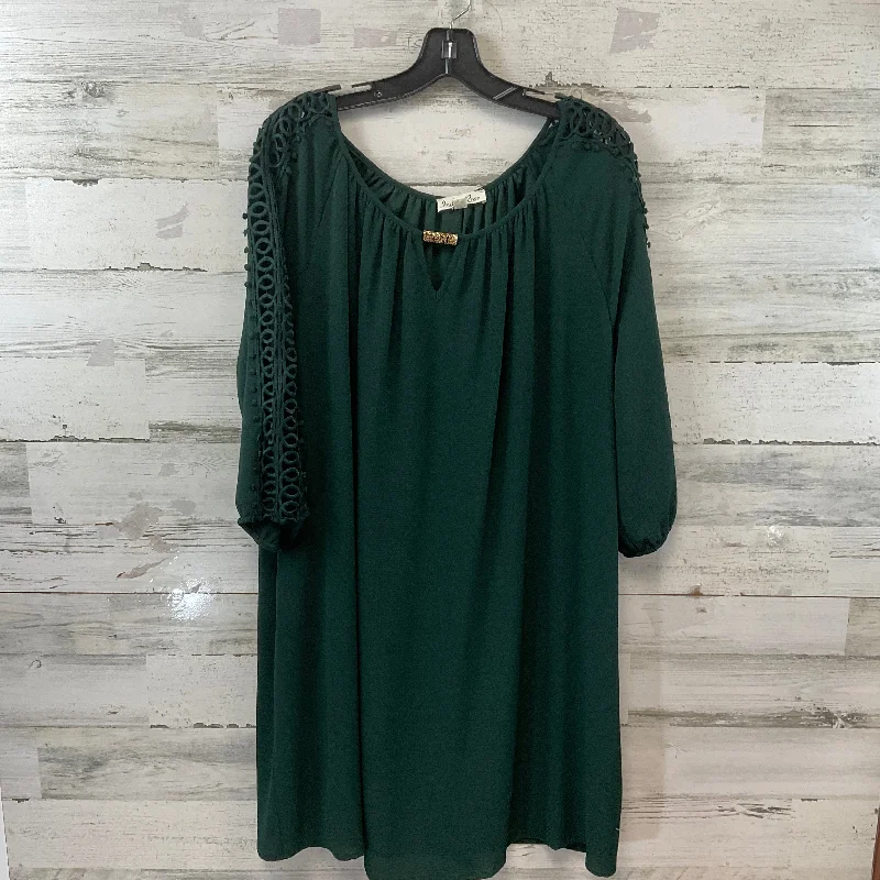 Dress Casual Short By INDIGO ROSE In Green, Size: 2x