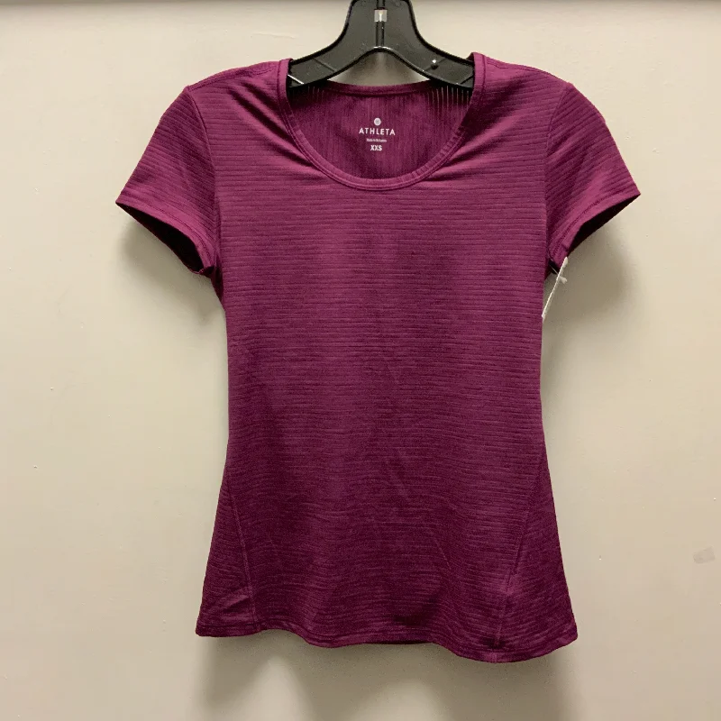 Athletic Top Short Sleeve By Athleta In Purple, Size: Xxs