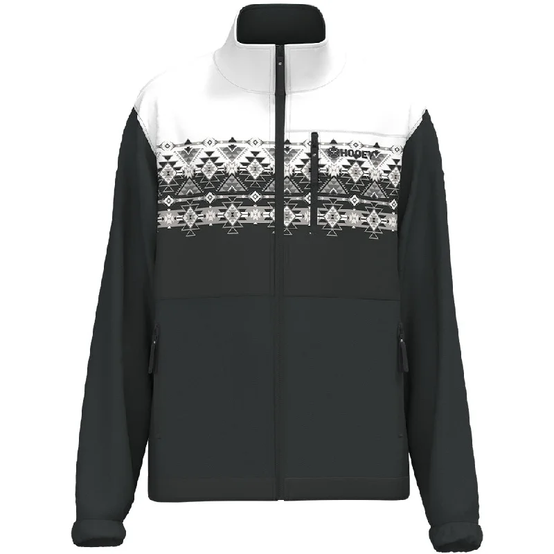 Youth "Hooey Tech Fleece Jacket" Black/White Aztec