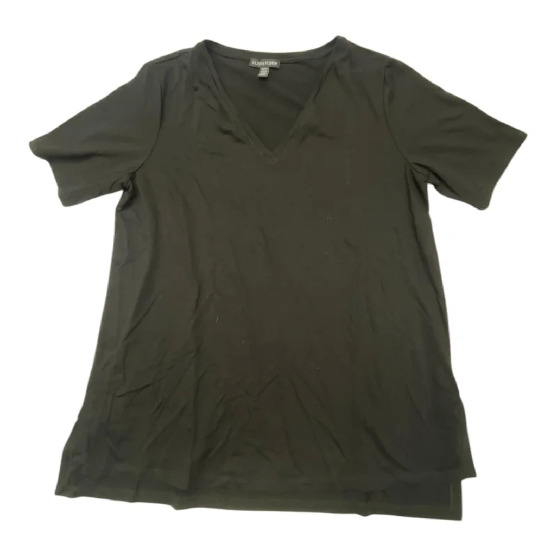 Top Short Sleeve Designer By Eileen Fisher In Black, Size: Xs