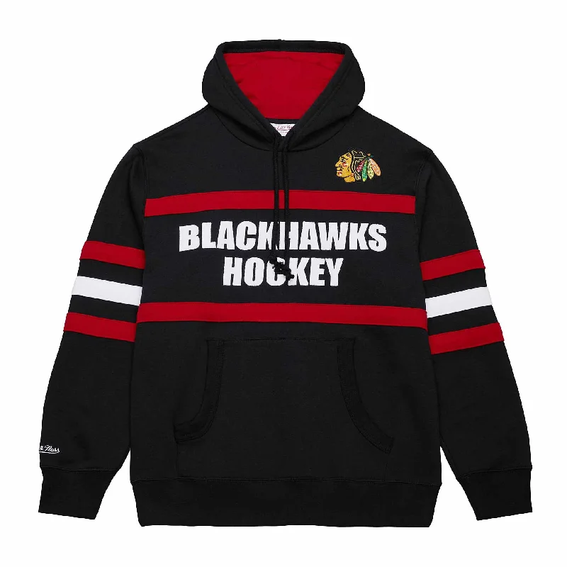 Chicago Blackhawks Mitchell & Ness Black Head Coach Hooded Sweatshirt