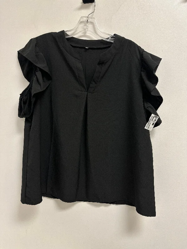 Top Short Sleeve By Clothes Mentor In Black, Size: 2x