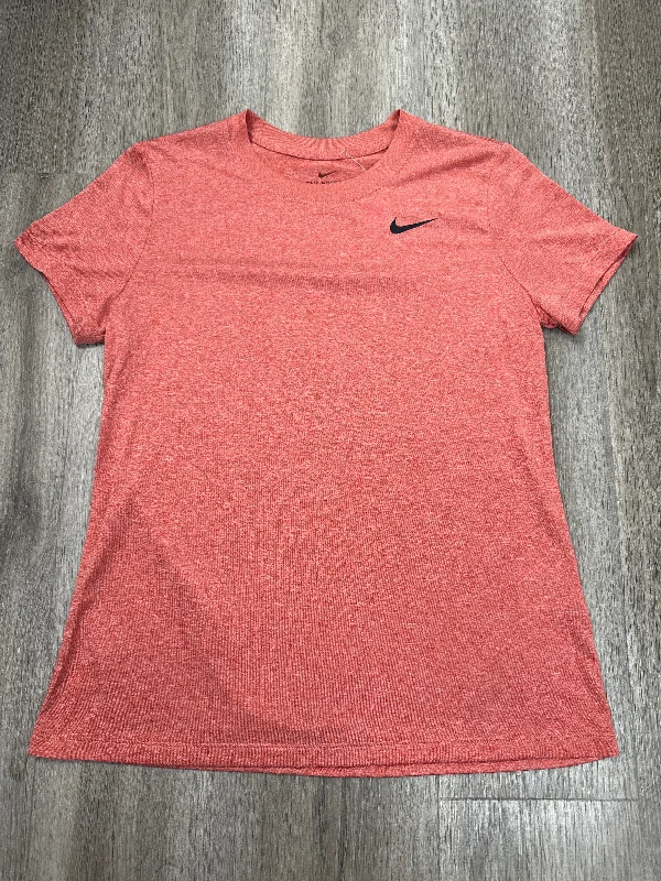 Athletic Top Short Sleeve By Nike Apparel In Orange, Size: M