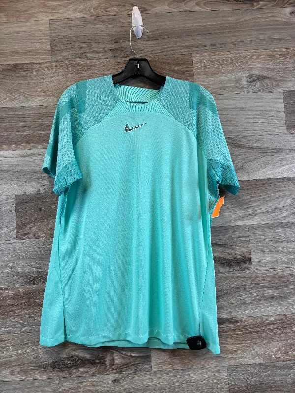 Athletic Top Short Sleeve By Nike Apparel In Aqua, Size: Xl