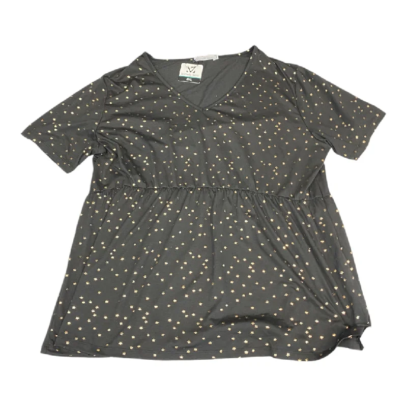 Top Short Sleeve By Cmc In Black & Gold, Size: 4x