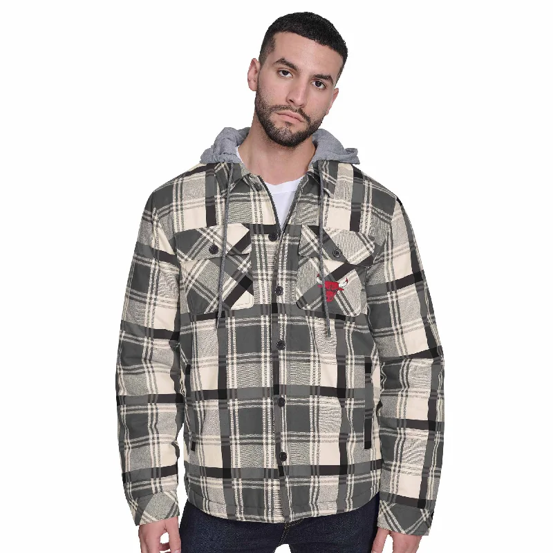 Chicago Bulls Fullback Plaid Hooded Jacket