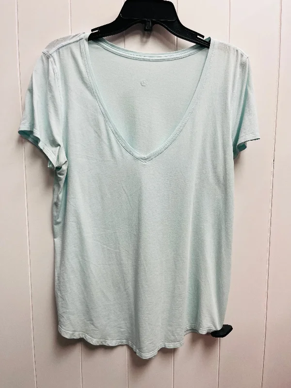 Athletic Top Short Sleeve By Lululemon In Blue, Size: L