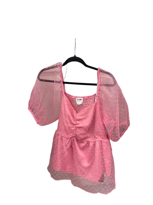 Top Short Sleeve By Clothes Mentor In Pink, Size: 1x