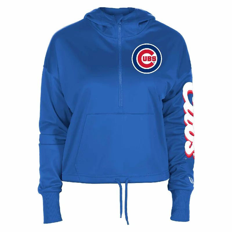 Chicago Cubs Women's Royal Quarterzip Hooded Sweatshirt