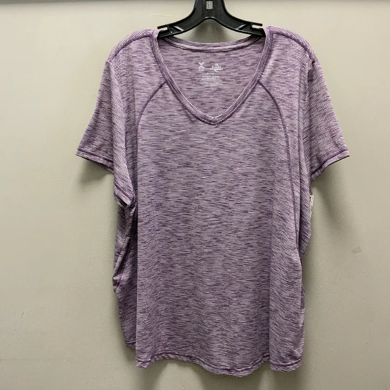 Athletic Top Short Sleeve By Xersion In Purple, Size: 1x