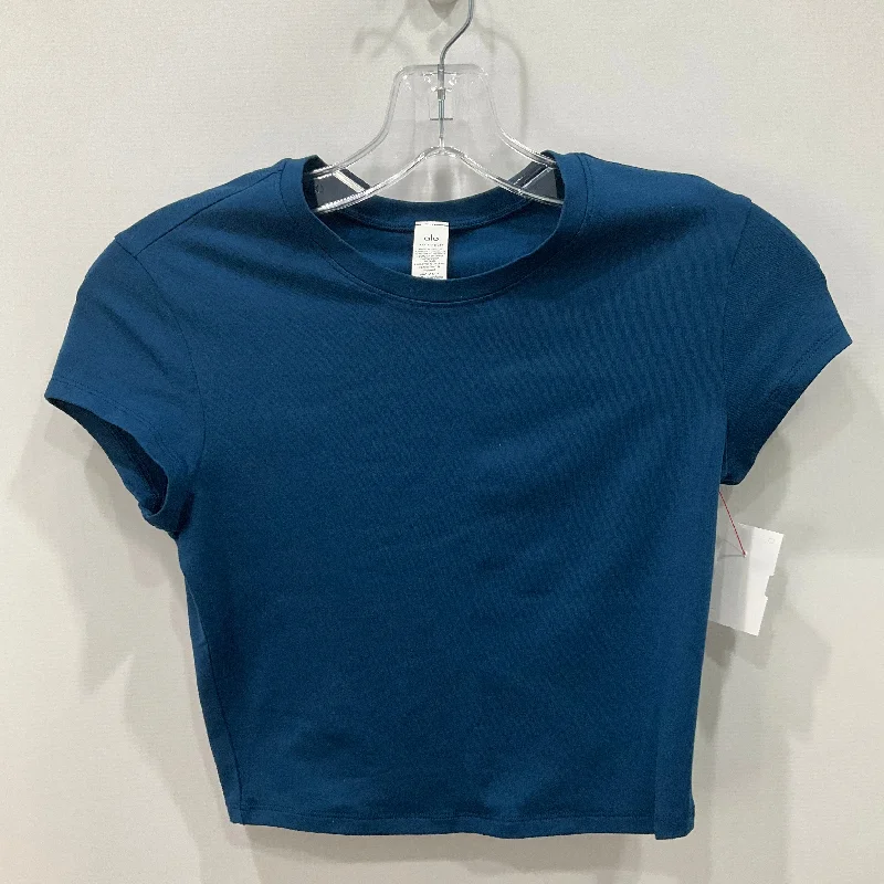 Top Short Sleeve By Alo In Blue, Size: Xs