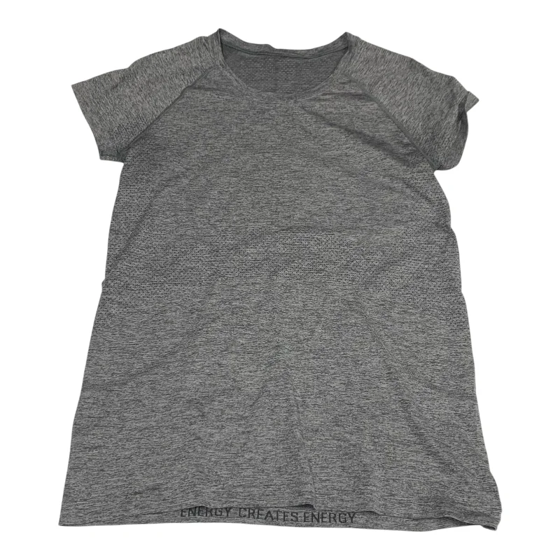 Athletic Top Short Sleeve By Lululemon In Grey, Size: M