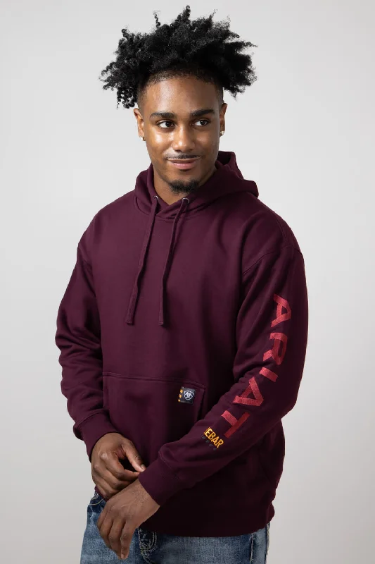 Ariat Rebar Graphic Hoodie for Men in Malbec | 10046663-MALBEC