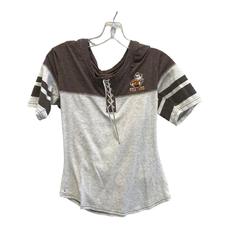 Athletic Top Ss By antigua In Brown & Grey, Size:M