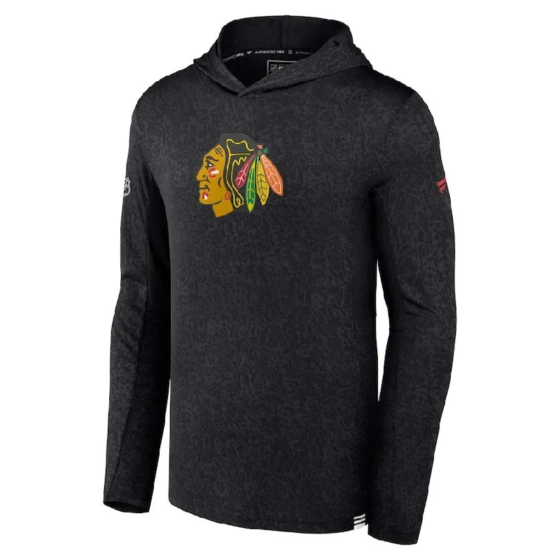 Chicago Blackhawks Fanatics Authentic Pro Rink Lightweight Hooded Sweatshirt