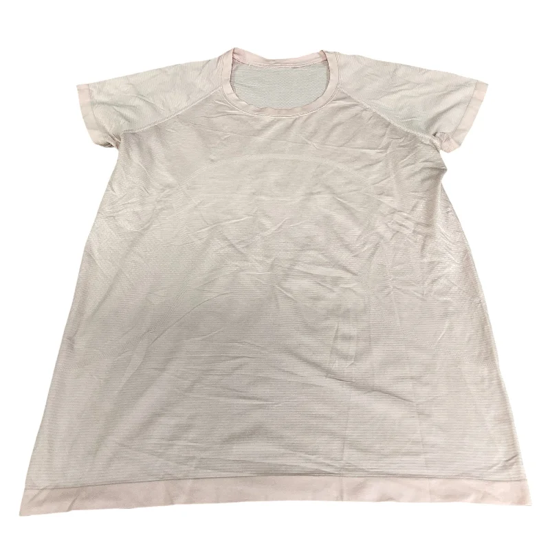 Athletic Top Short Sleeve By Lululemon In Pink, Size: L