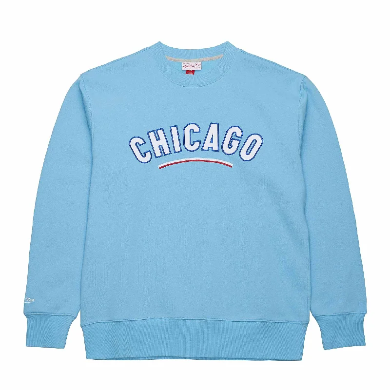 Chicago Cubs Baby Blue Vintage Playoff Win 2.0 Crew Sweatshirt