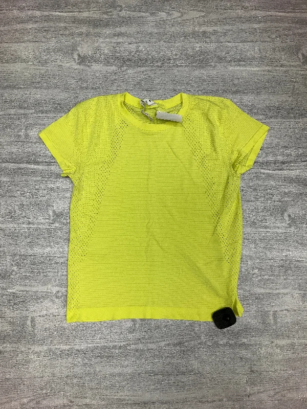 Athletic Top Short Sleeve By Lululemon In Yellow, Size: 4