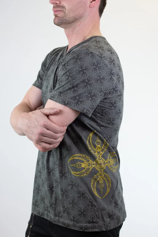 Grey with Black Print/Gold Vajra