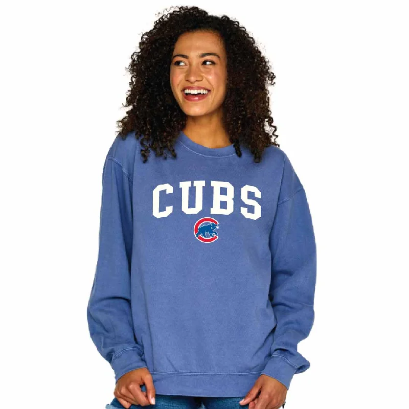 Chicago Cubs Women's Peri Walking Bear Crew Neck Sweatshirt