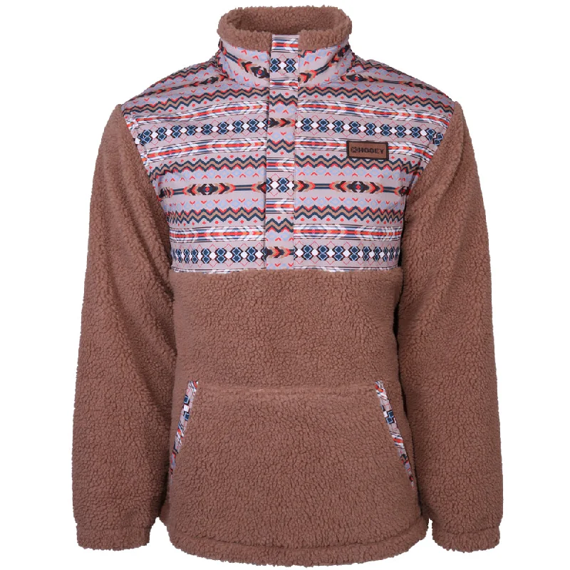 Youth Boys "Hooey Sherpa Fleece Pullover" Tan/Aztec