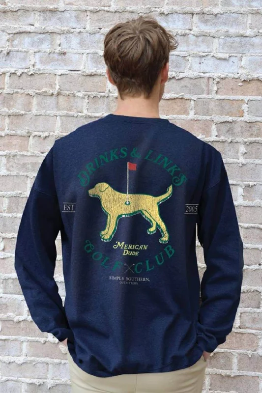 Simply Southern Golf Club Crewneck Sweatshirt for Men in Slate | MN-CREW-LINKS-SLATE