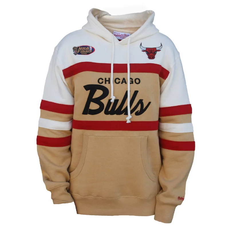 Chicago Bulls Mitchell & Ness Cream Head Coach Hooded Sweatshirt