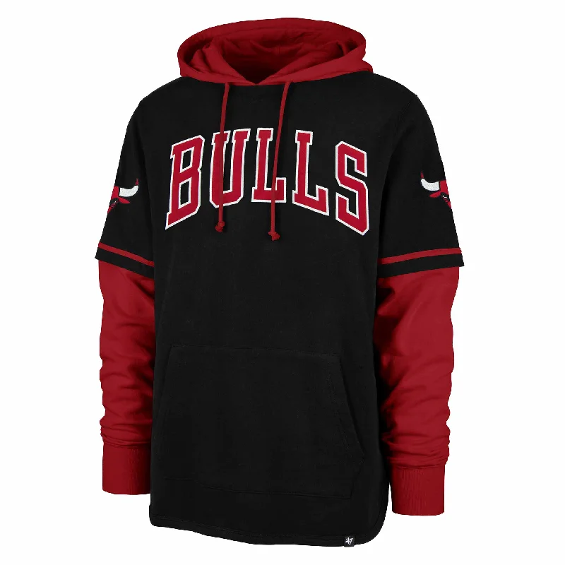 Chicago Bulls 47 Brand Black Trifecta Shortstop Pullover Sweatshirt