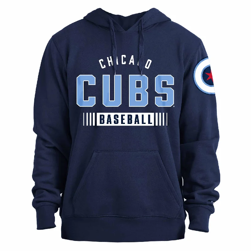 Chicago Cubs City Connect Navy Baseball Hooded Sweatshirt