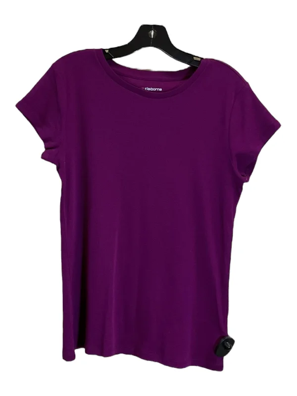 Top Short Sleeve By Liz Claiborne In Purple, Size: L