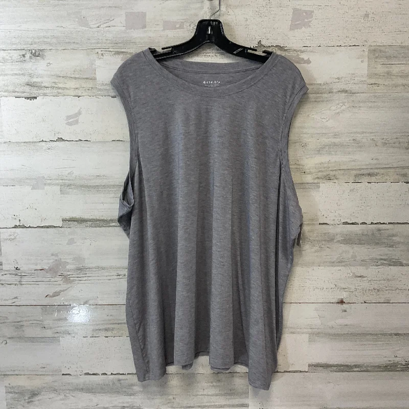 Athletic Top Short Sleeve By Athleta In Grey, Size: 3x