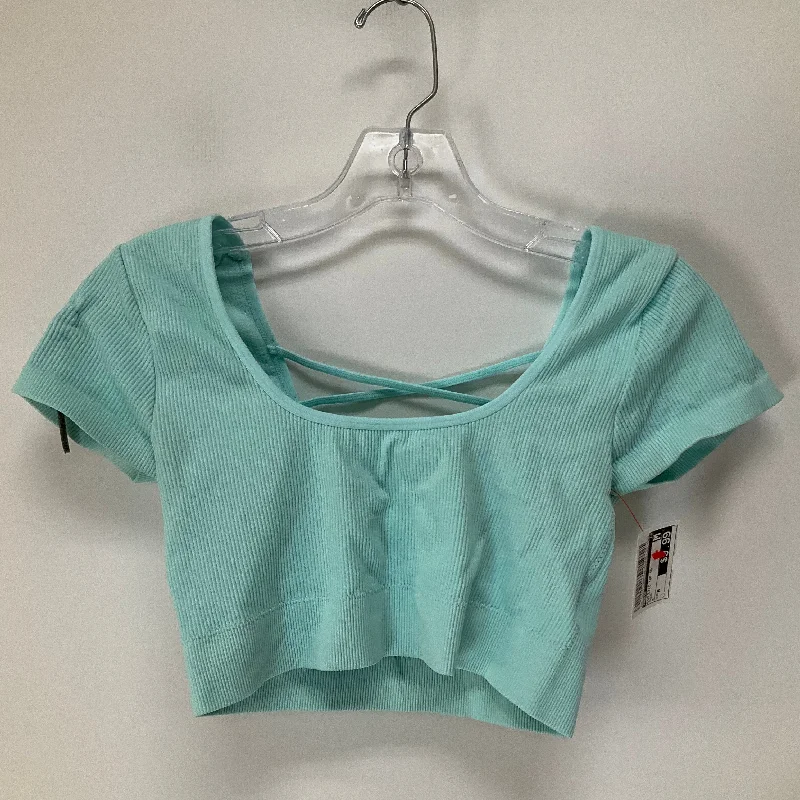 Athletic Top Short Sleeve By Aerie In Aqua, Size: M