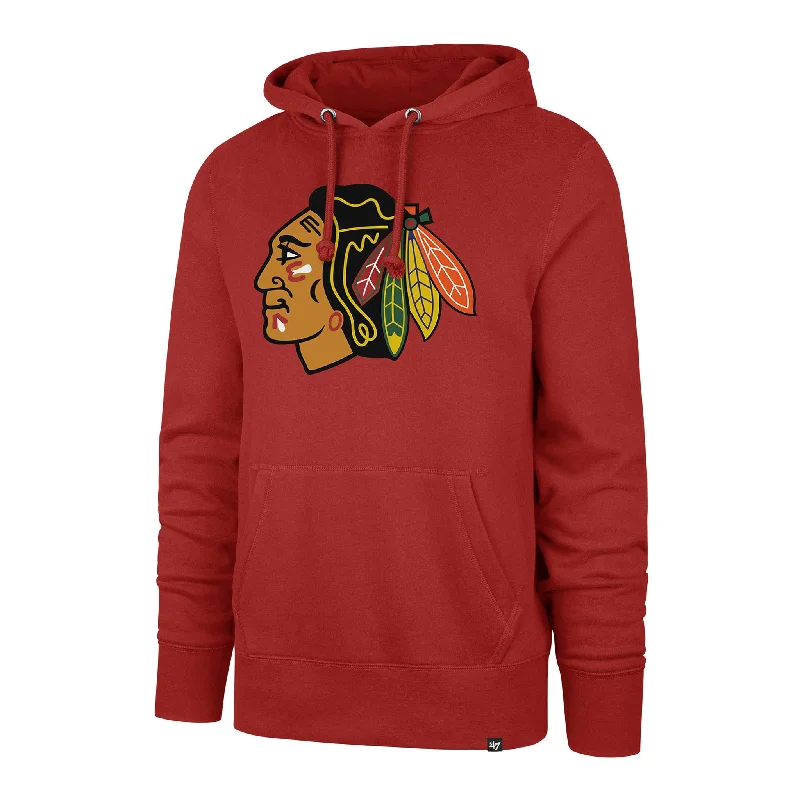 Chicago Blackhawks Red Indian Head Headline Hooded Sweatshirt