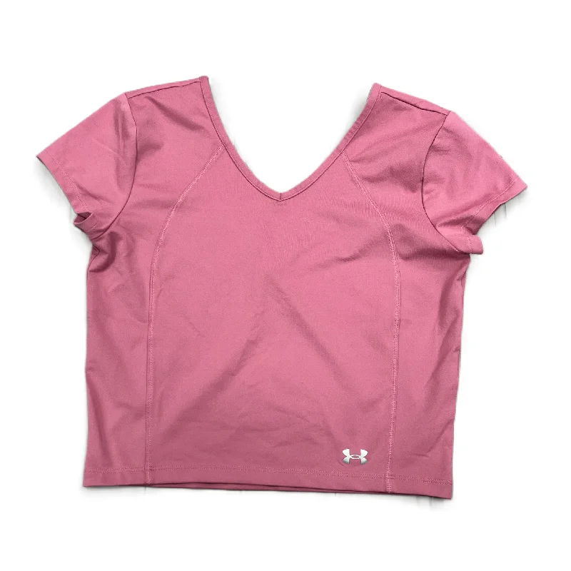 Athletic Top Short Sleeve By Under Armour In Pink, Size: M