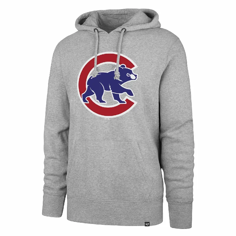 Chicago Cubs Grey Walking Bear Headline Hooded Sweatshirt