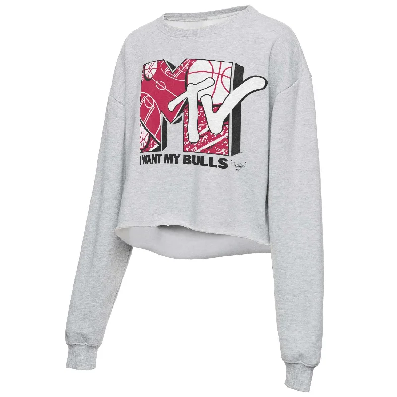 Chicago Bulls Women's I Want My MTV Cropped Crew Sweatshirt