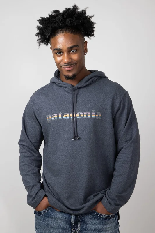 Patagonia Men’s ’73 Lightweight Wildrise Logo Hoodie in Ink Black | 39695-INBK