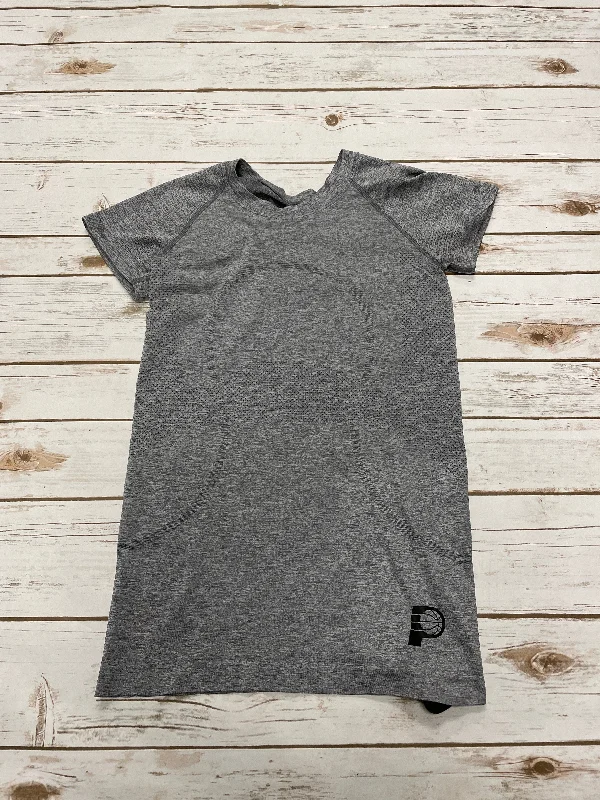 Athletic Top Short Sleeve By Lululemon In Grey, Size: S