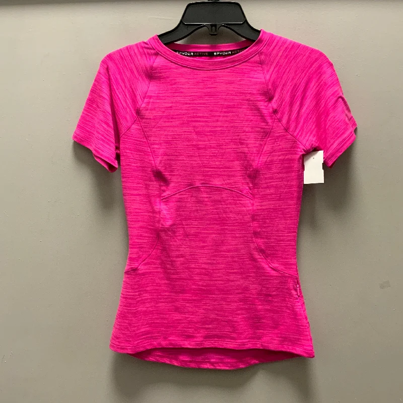 Athletic Top Short Sleeve By Spyder In Pink, Size: Xs