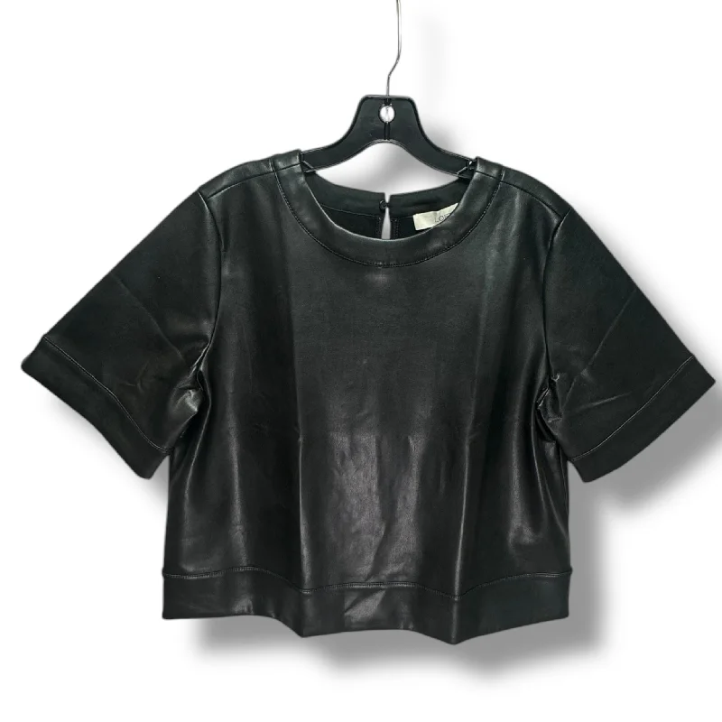 Top Short Sleeve By Loft In Black, Size: M