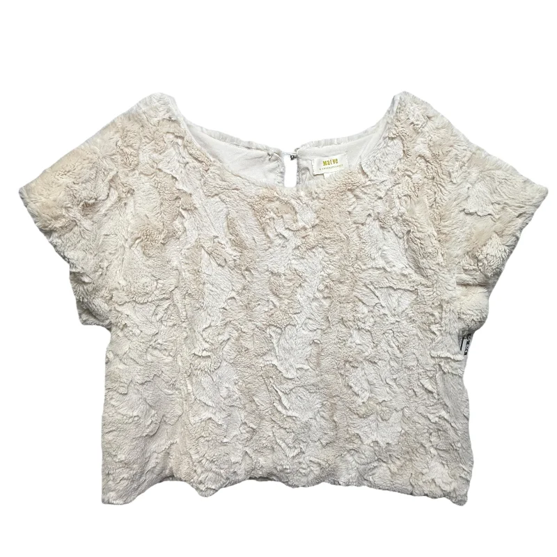 Faux Fur Tee By Maeve In Cream, Size: L