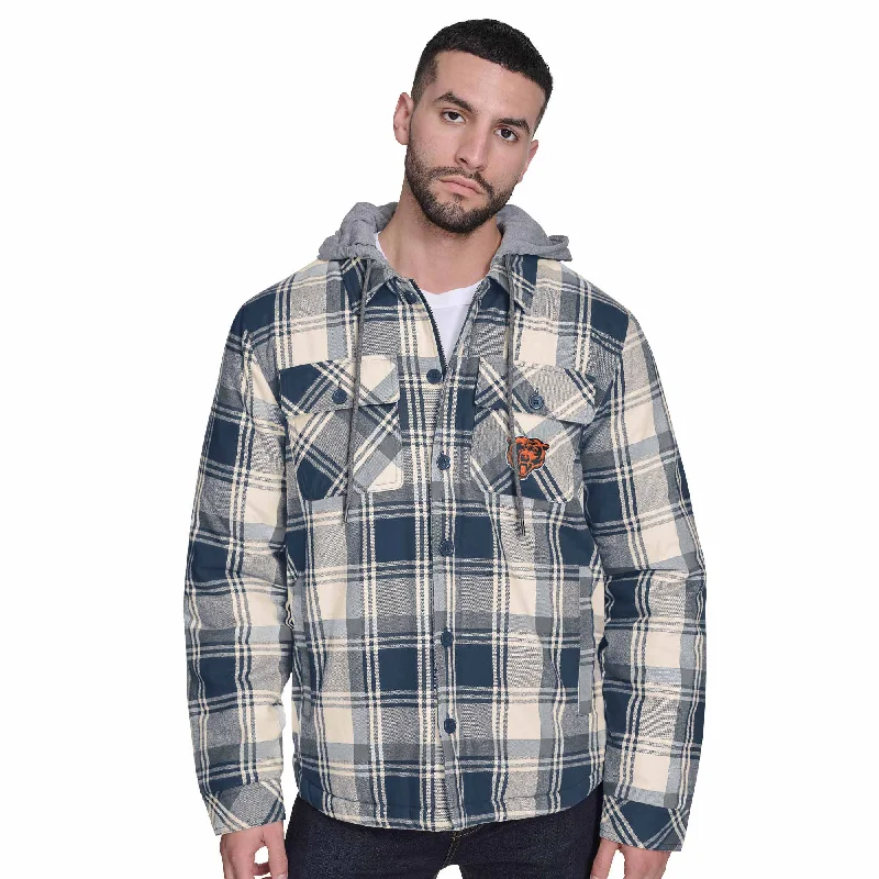 Chicago Bears Fullback Plaid Hooded Jacket