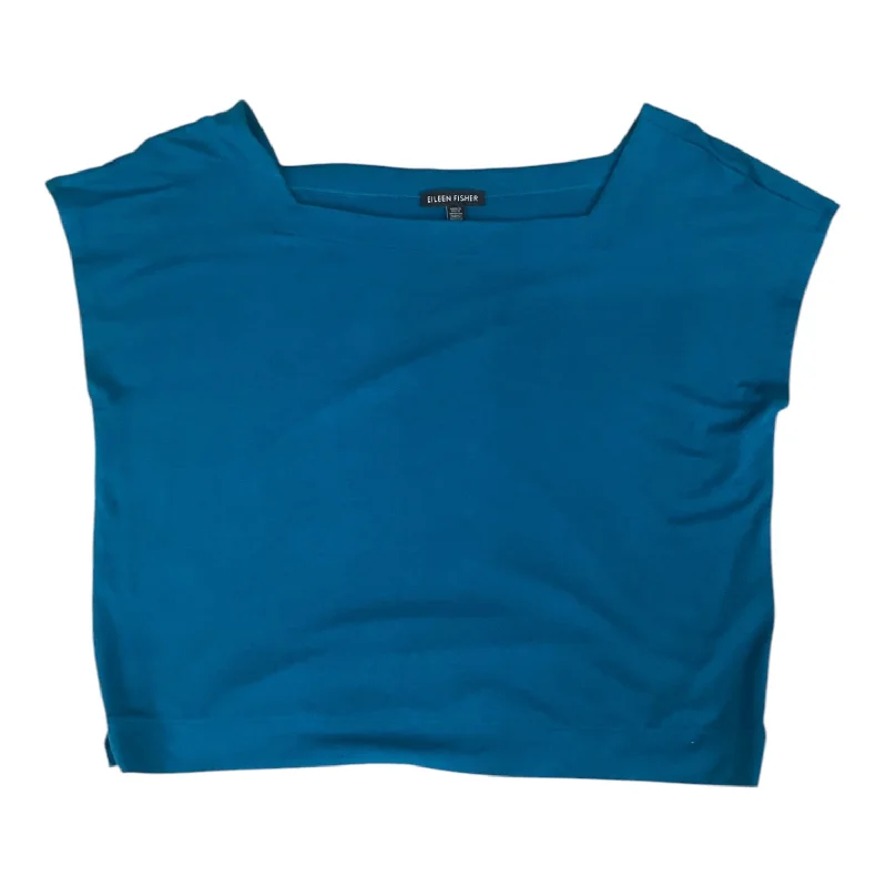 Top Short Sleeve Designer By Eileen Fisher In Blue, Size: M