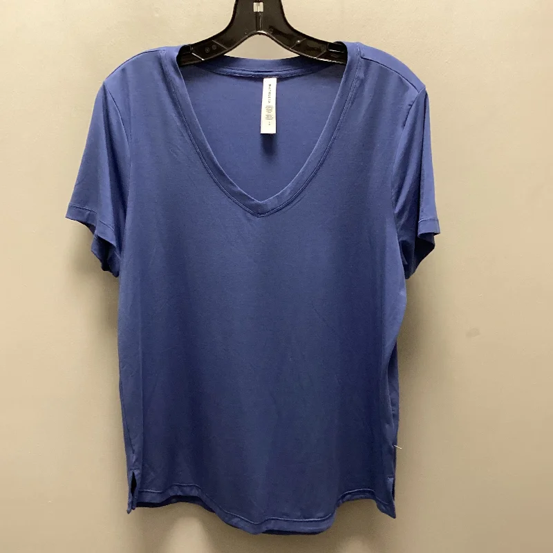 Athletic Top Short Sleeve By Athleta In Blue, Size: L